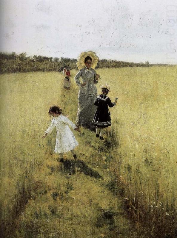 In the field of small road, Ilia Efimovich Repin